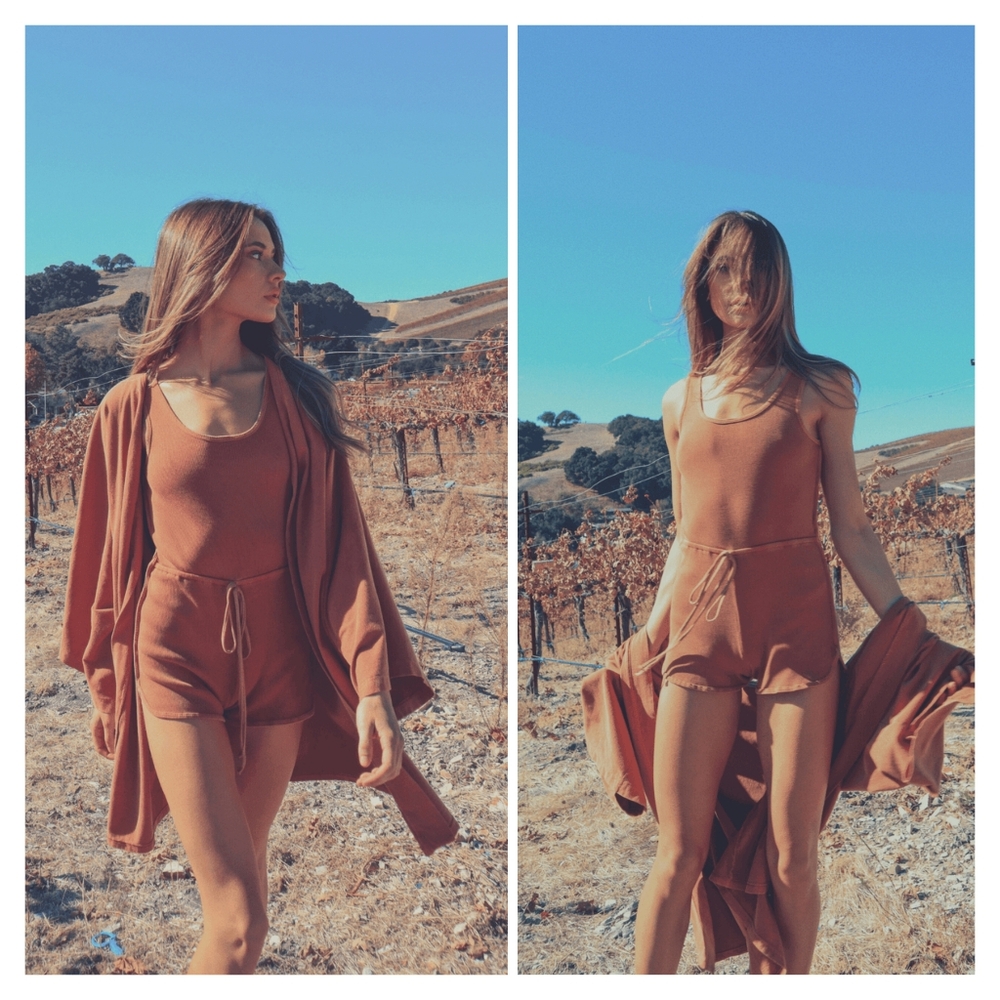 People Of Leisure Ribbed Romper Size M